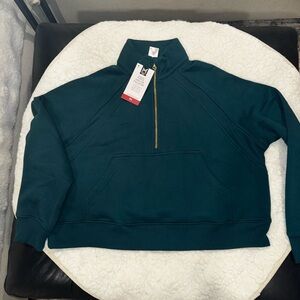 Dark Teal Half-Zip Pullover Sweatshirt